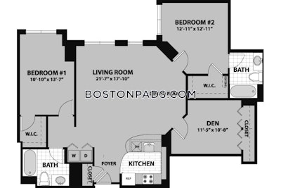 Waltham Apartment for rent 2 Bedrooms 2 Baths - $3,421